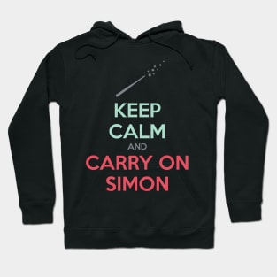 Keep Calm and Carry On Simon (Multi-Color Text) Hoodie